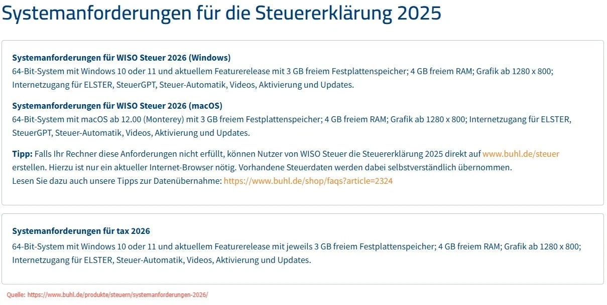 BUHL WISO Steuer 2026 Berater | Veranlagungsjahr 2025 | ESD
